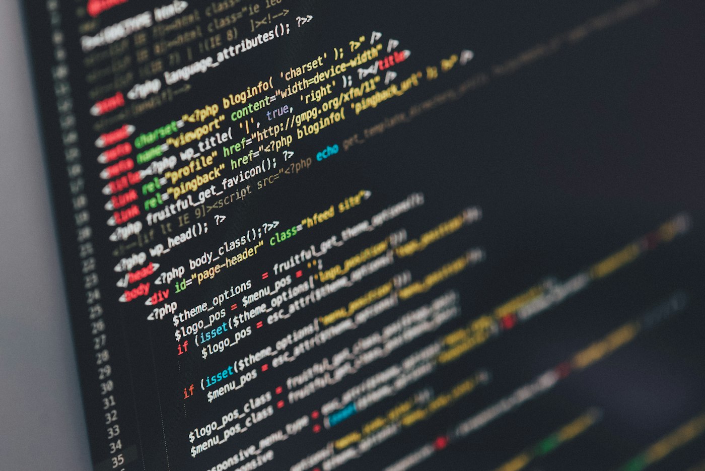 Código en un editor